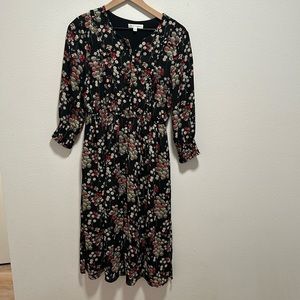 DownEast Black Floral Dress - size XS